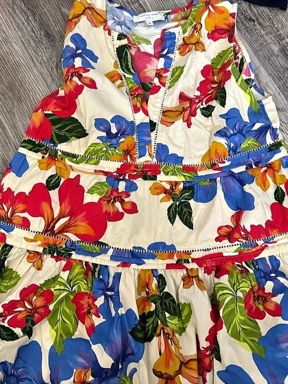 Marissa Webb Collective Floral Print Ruffle-Tiered Mini Dress White & Multicolor